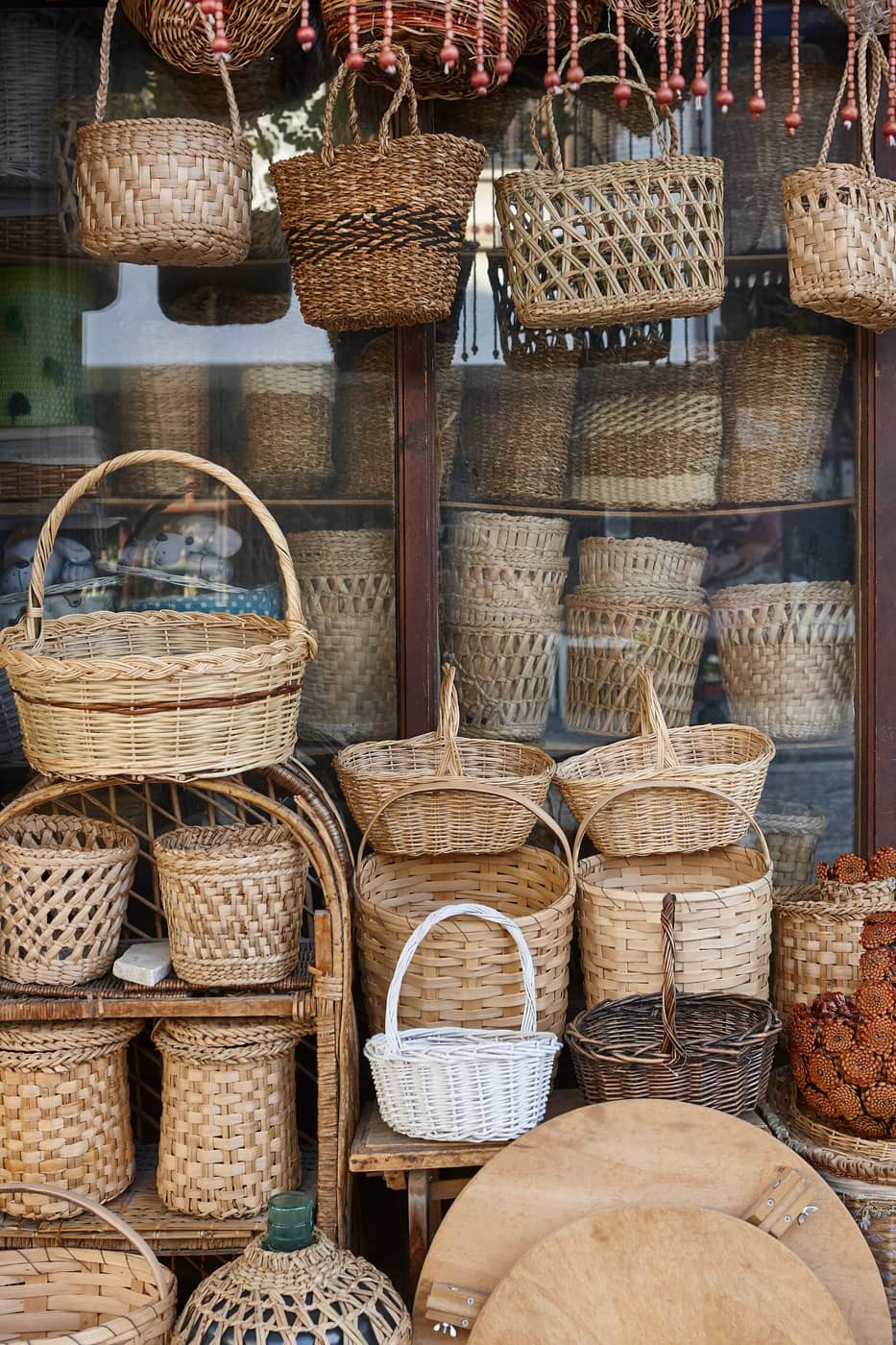 Traditional handcraft wickerwork baskets