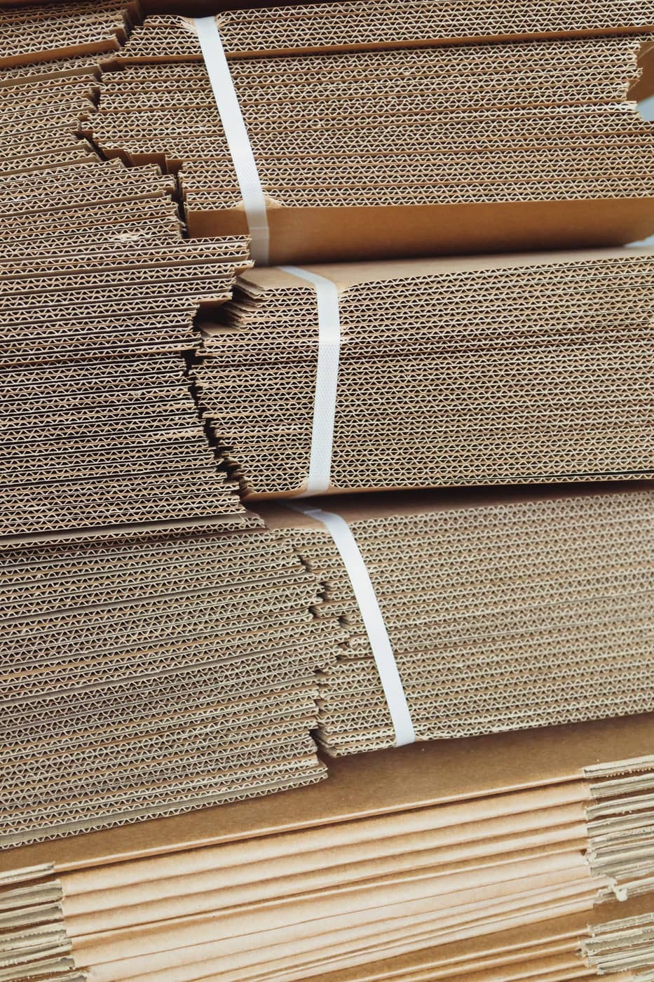 Stacked corrugated cardboard packaging